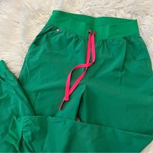 women's Safety Green Zamora High Waisted FREEx- Jogger Scrub Pants Safety Green